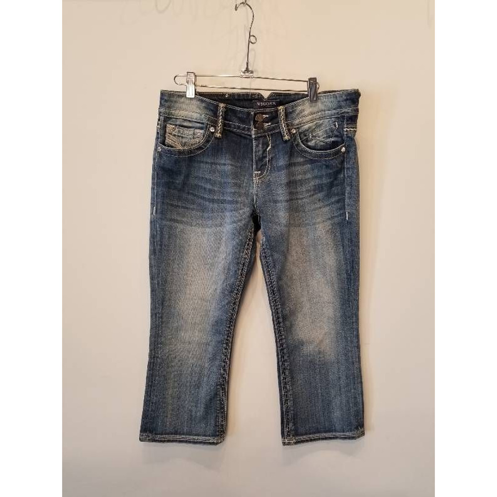 Vigoss York Capri Jeans Blue Stretch Denim 9‎